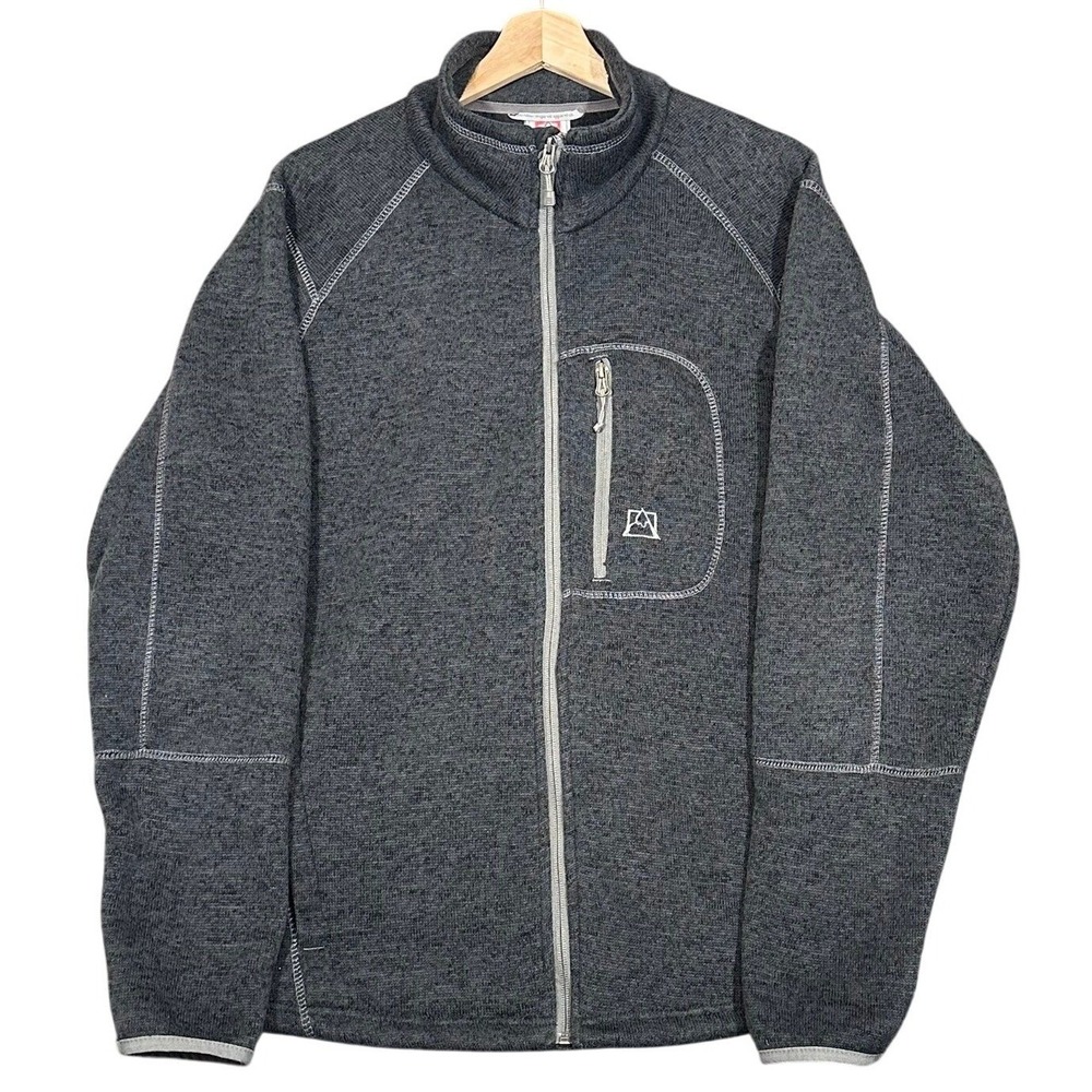 Avalanche Men's Gray Full Zip Fleece Jacket Outdoor Layer Hiking Outdoor Large